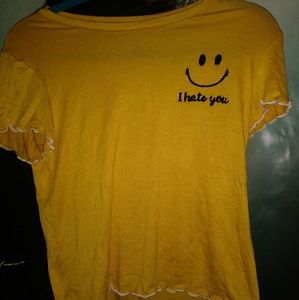 Embroidered Yellow Crop Top